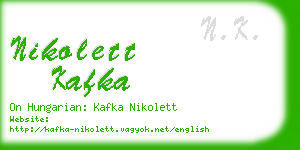 nikolett kafka business card